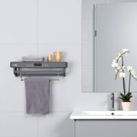Sušák ručníků s UV sterilizátorem ElectricSun PREMIUM Grey, 450 W, do koupelny nebo kuchyně, nástěnný, 60 cm