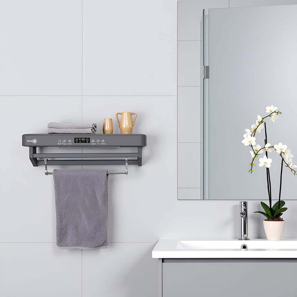 Handtuchtrockner mit UV-Sterilisator, Bad oder Küche, Wandmontiert, 60cm, 450W, ElectricSun PREMIUM Grau