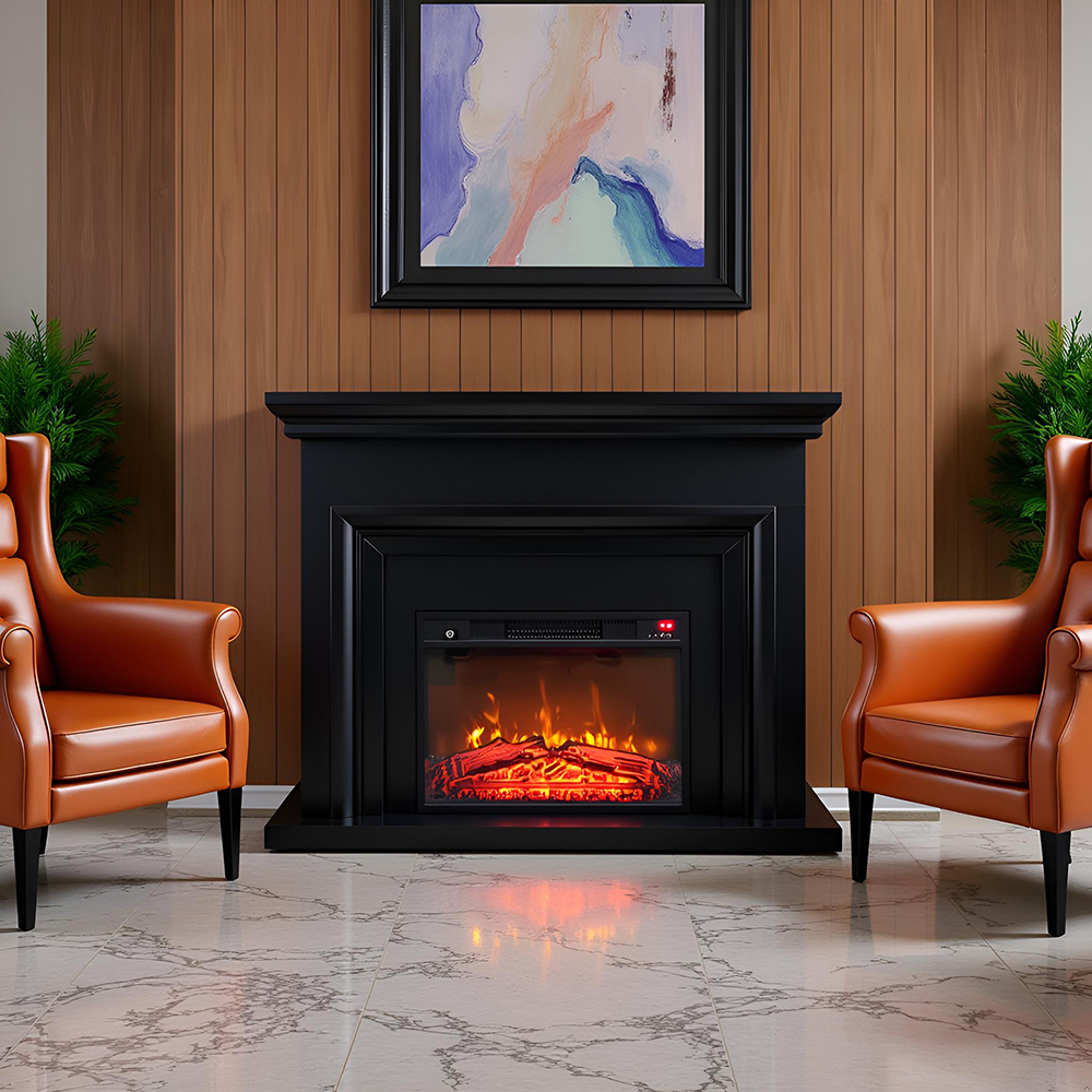 Elektrokamin SONIA Schwarz Matt ElectricSun Elektrischer kamin, mit Soundeffekt, mit App, 3 Farbeinstellungen