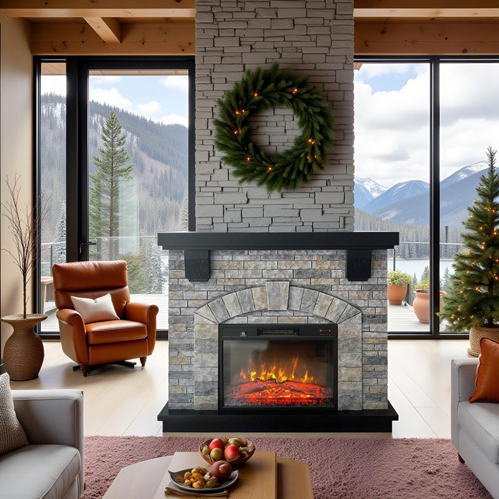 Elektrokamin mit Knistereffekt ElectricSun Greystone Christmas S02