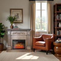 Elektrokamin mit heizung TUX Oak ElectricSun Elektrischer kamin, mit Soundeffekt, mit App, 3 Farbeinstellungen, B110xH102cm