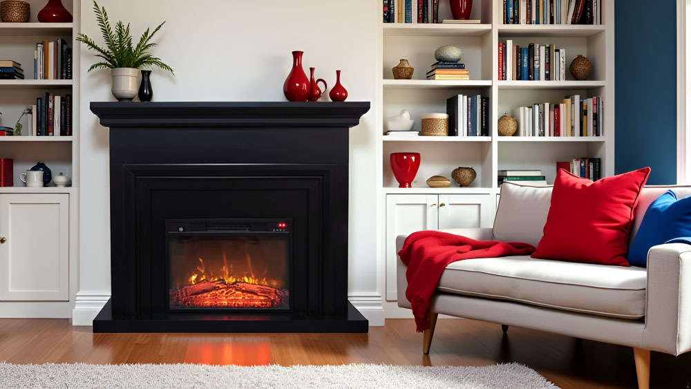 black electric fireplace ElectricSun SONIA